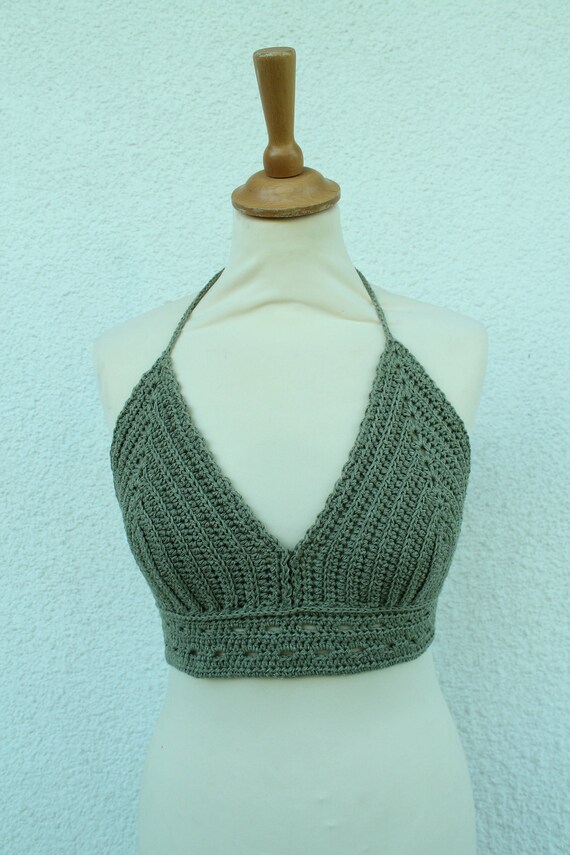 green crochet top