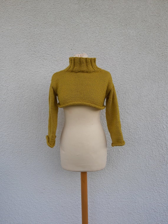 yellow crop top sweater