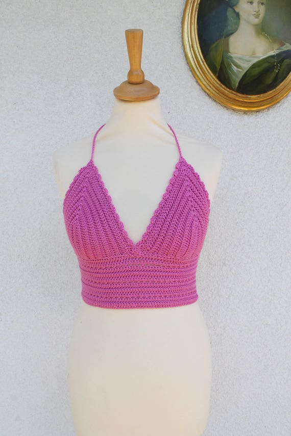 crop top halter crochet