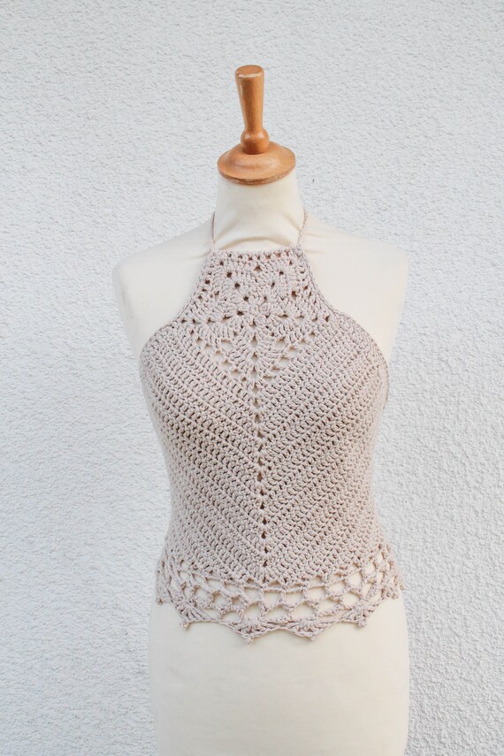 crop top halter crochet