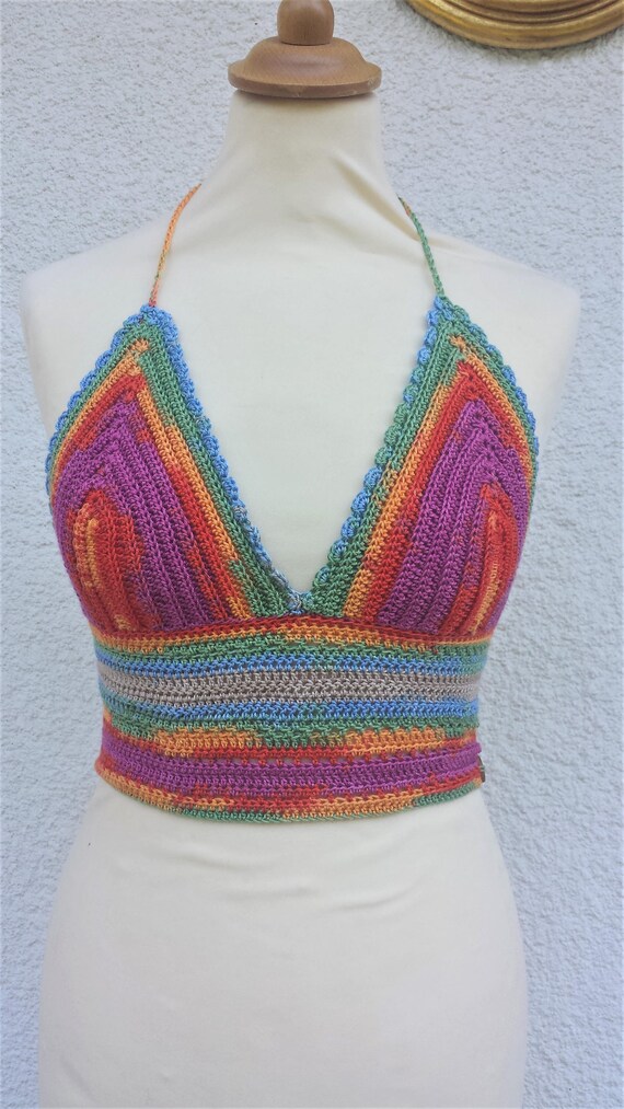 rainbow crochet top