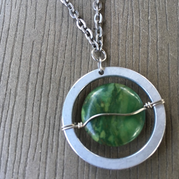 African Jade Full Circle Necklace