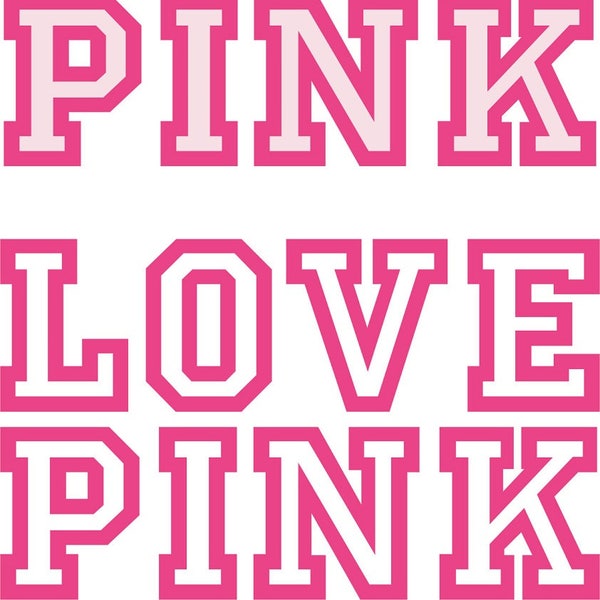 Love Pink SVG Cutting file, Cricut, Laser engrave, Cutting File, AI, CDR, eps, jpg, png and svg