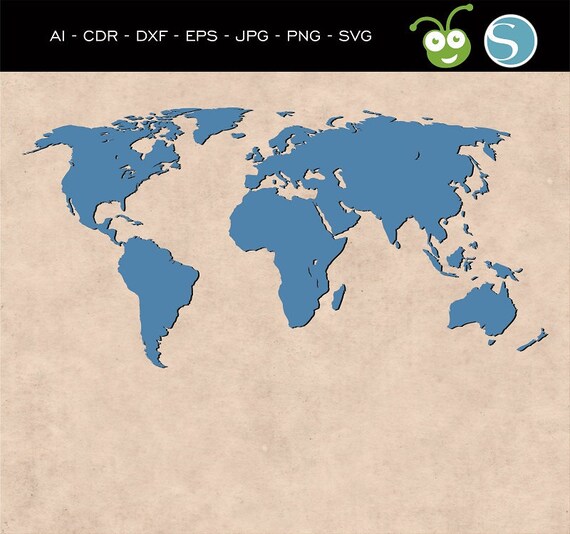 Download World Map World Map Svg Map Svg Vector Map Countries Of Etsy