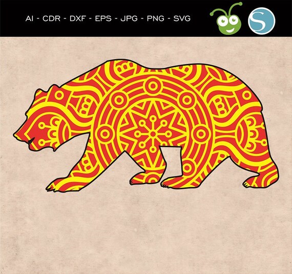 Download Bear Svg Bear Mandala Bear Silhouette Animal Svg Animal Etsy