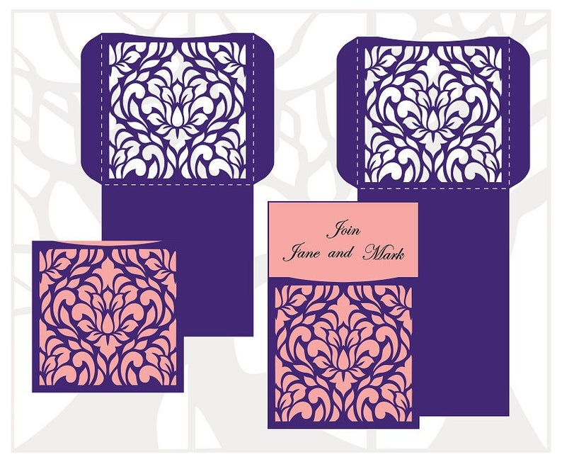 Cricut envelope svg Silhouette SVG Template Cut file Instant Download Laser Cuttable Pocket Envelope Template Wedding Envelope SVG