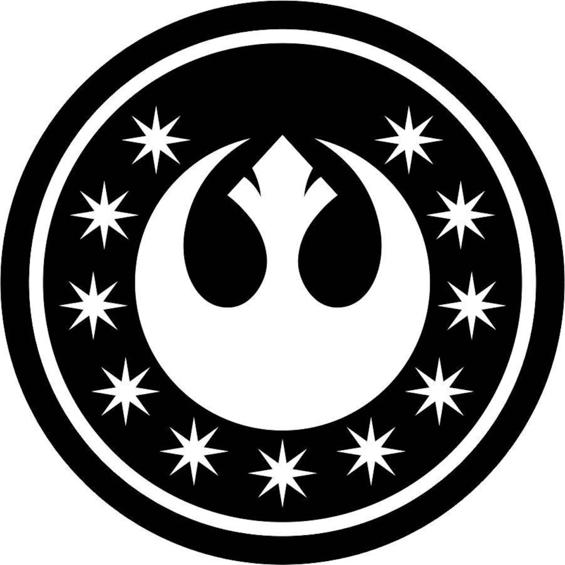 Star Wars Symbols Silhouette And Stencil Outline Logo Digital | Etsy