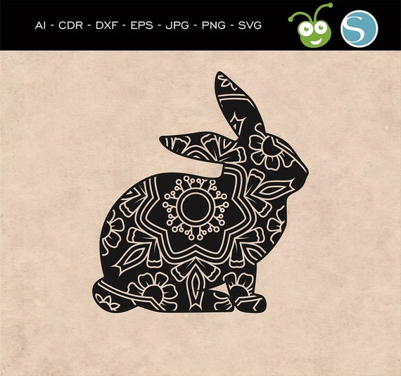 Download Rabbit Svg Rabbit Mandala Rabbit Silhouette Animal Svg Etsy