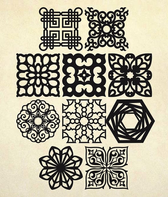 Coasters Stencil Svg Mandala Vector Patterns Vector Panels Etsy