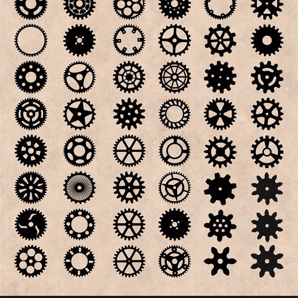 Gears Svg, Cogs gears svg, Gear Silhouette, Steampunk gear svg, Gear Set svg, Gear Vector, Steampunk Clipart, Cog wheels, Steampunk Cogs Svg