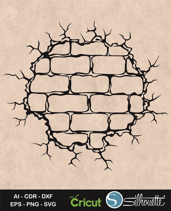 Handdrawn Set of Cracked Brick Walls Vector Illustration Stock Vector   Illustration of drawing crash 221098463