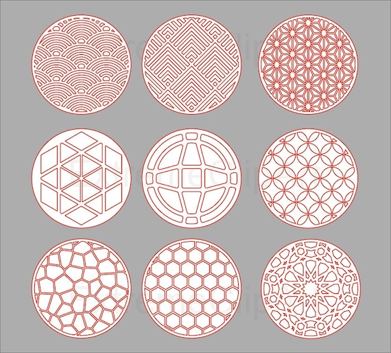 Download Coasters Stencil Cutout Template Dxf Svg Decorative Circles Etsy