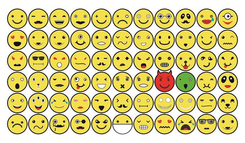 MEGA Emoji SVG Collection Emoticons Emoji Clipart Face - Etsy