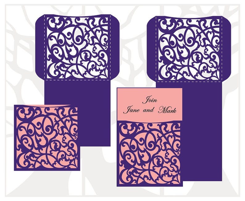 Download Laser Cuttable Pocket Envelope Template Wedding Envelope SVG | Etsy