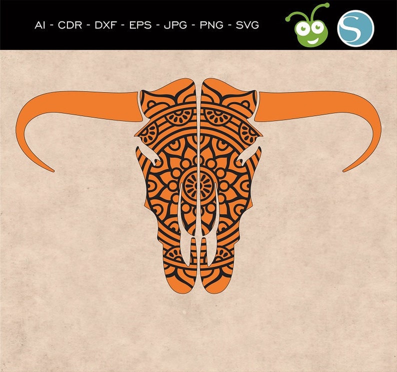 Download Bull Skull svg Bull Head svg mandala svg Mandala skull | Etsy