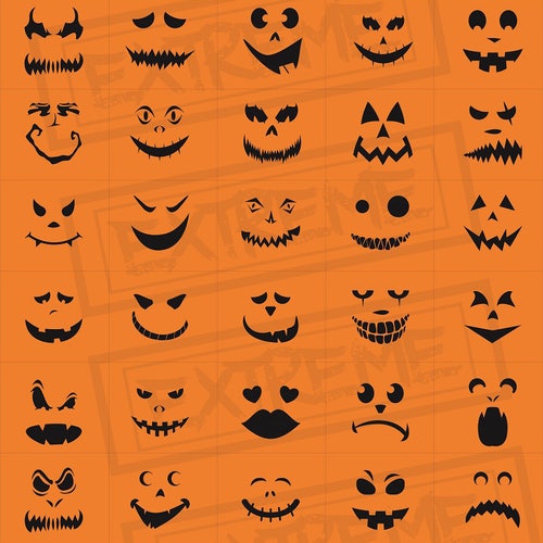 Pumpkin Carving Svg Jack O Lantern Faces SVG Pumpkin Face - Etsy