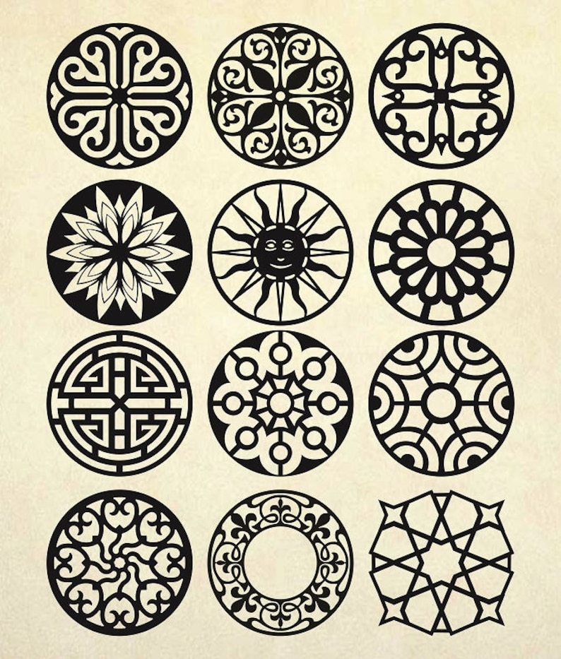 Download Coasters Stencil svg Mandala Vector patterns Vector Panels | Etsy