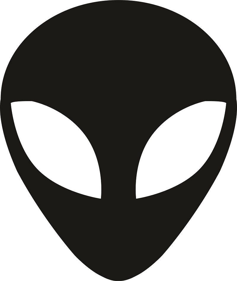 Alien Head Clipart Alien Stencil AI SVG DXF Eps Png - Etsy