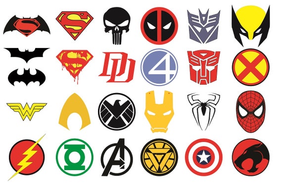 superhero logos vector superhero svg superhero clipart silhouette cricut cut files comic svg svg ai dxf eps superhero logos