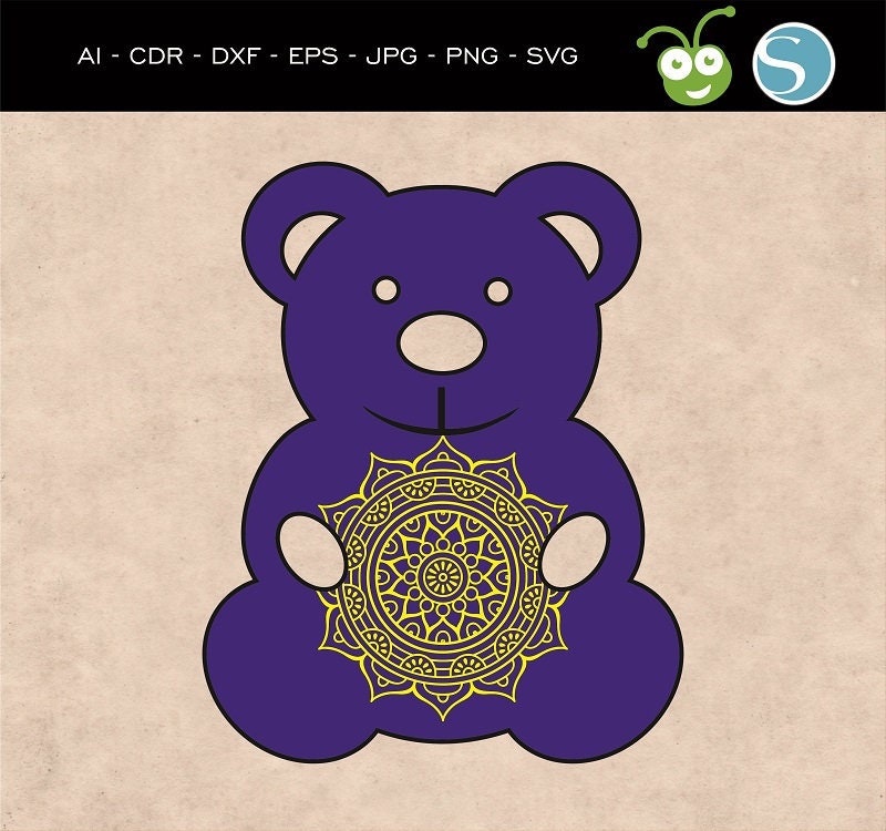Download Teddy Bear svg Teddy Bear Mandala Bear silhouette Animal ...