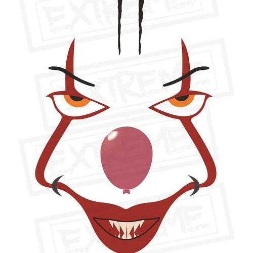 Pennywise SVG, IT Pennywise The Clown, Cricut Cut File, Silhouette, Printable, Scrapbooking, T-shirt Design, Clown Clipart