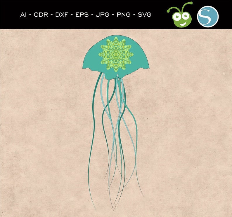 Download Jelly Fish svg Jelly Fish Mandala Jelly Fish silhouette | Etsy