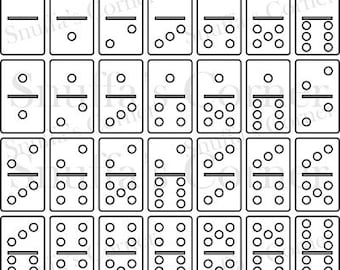 Instand Download 1" x 2" Dominoes Template Set, Create Your Own Dominoes