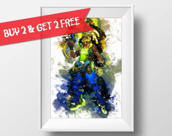 Symmetra Overwatch Poster Art Print Watercolor Wall Decor Game Print Poster