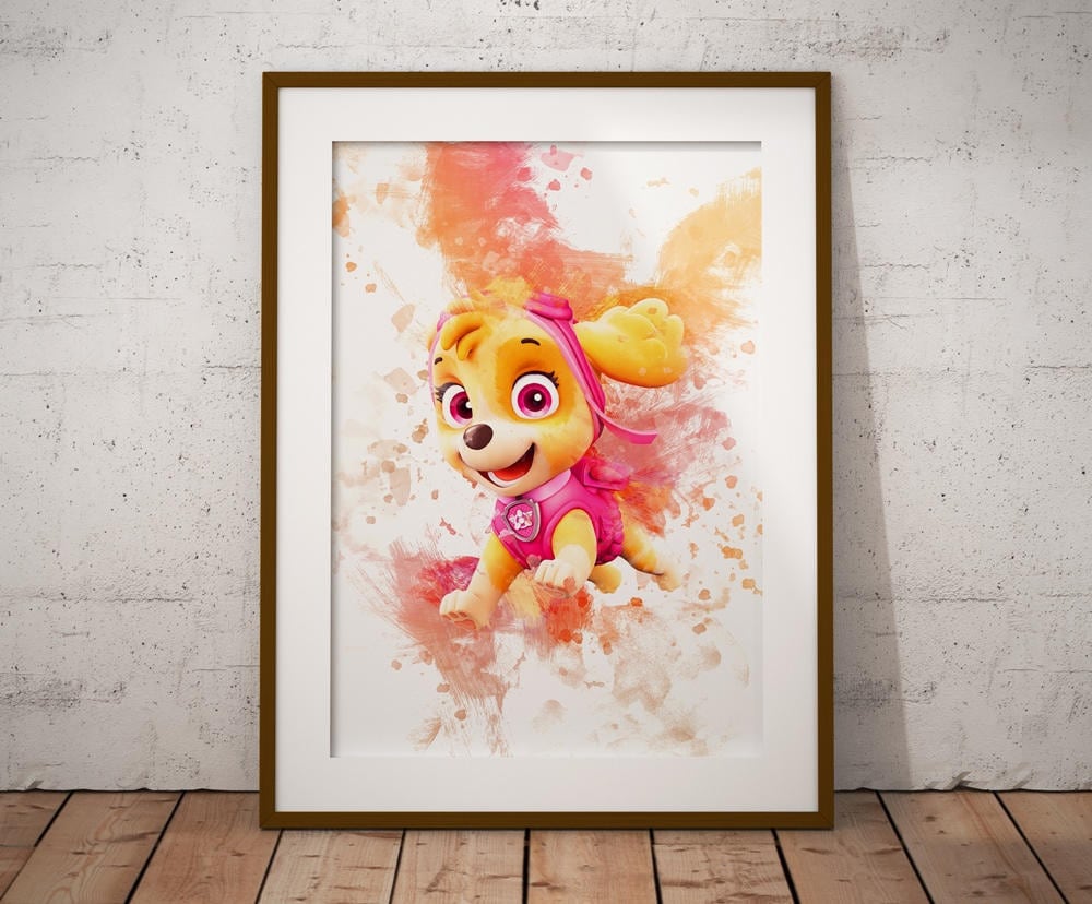 Skye Paw Patrol Print Watercolor Poster Cartoon Watercolor Art Etsy