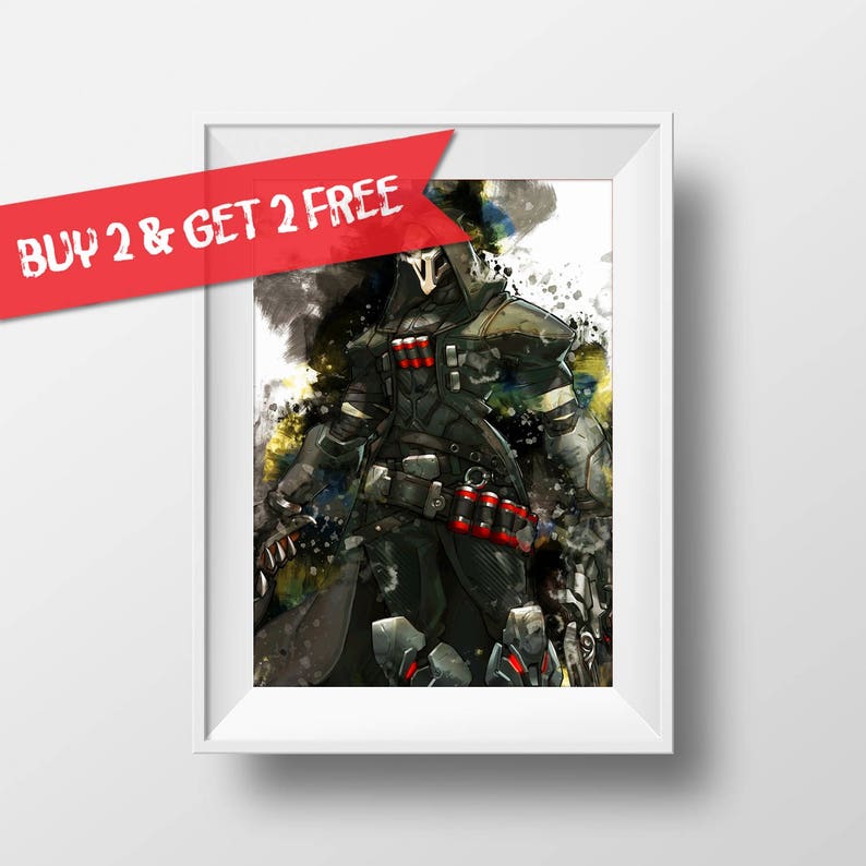 A4 A3 A2 A1 A0| Overwatch Reaper Game Poster Print T523