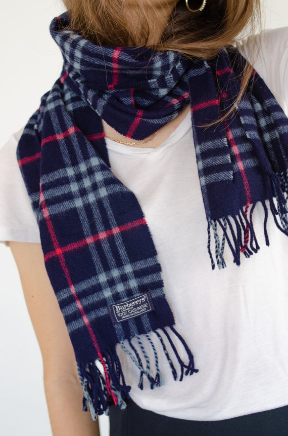 burberry scarf navy blue