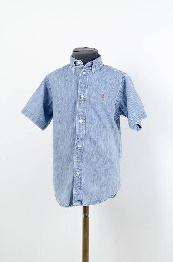 short sleeve button up polo ralph lauren