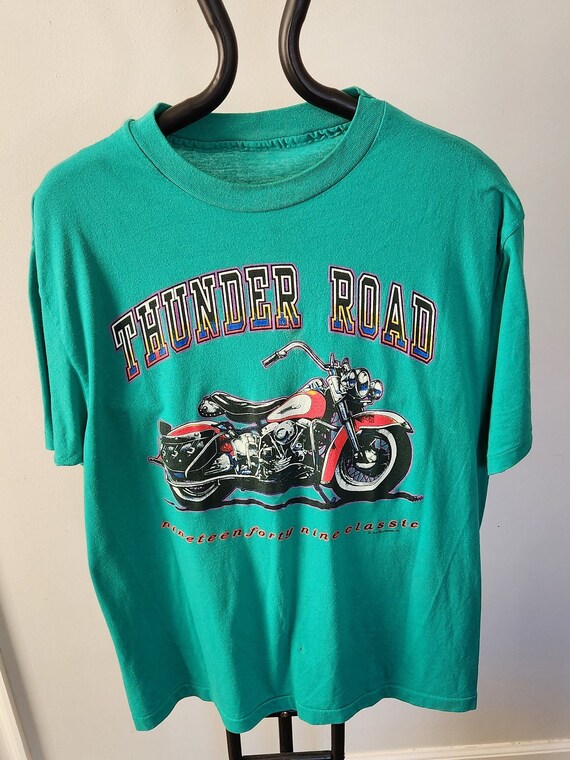 Vintage 90s Thunder Road Motorcycle Single Stitch 