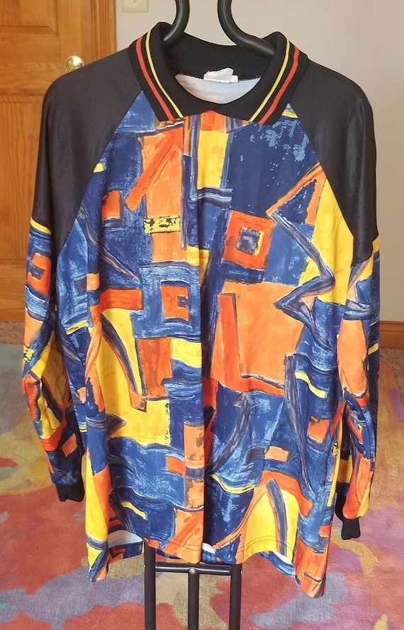 Vintage 90s Abstract Design Soccer Goalie Jersey