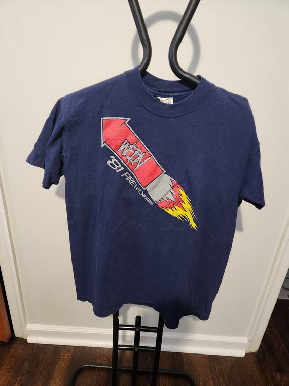 Vintage 80s WEBN Fireworks Single Stitch T Shirt - image 1