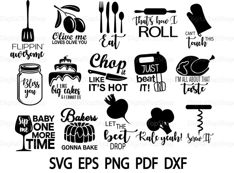 Download Kitchen Svg Bundle Kitchen Utensils Svg Chef Svg Kitchen ...