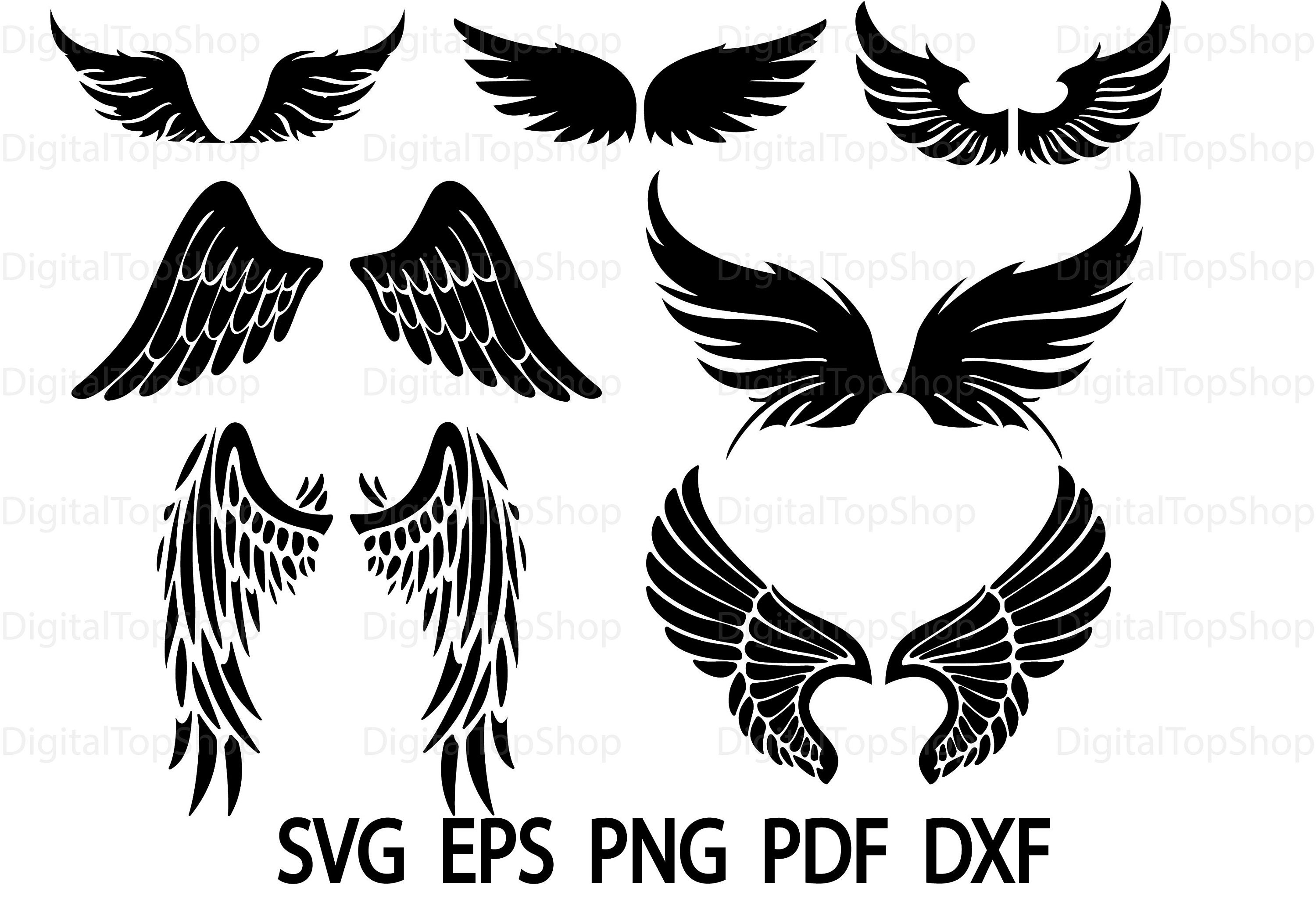 Download Angels wings clipart bundle Wings SVG file instant | Etsy