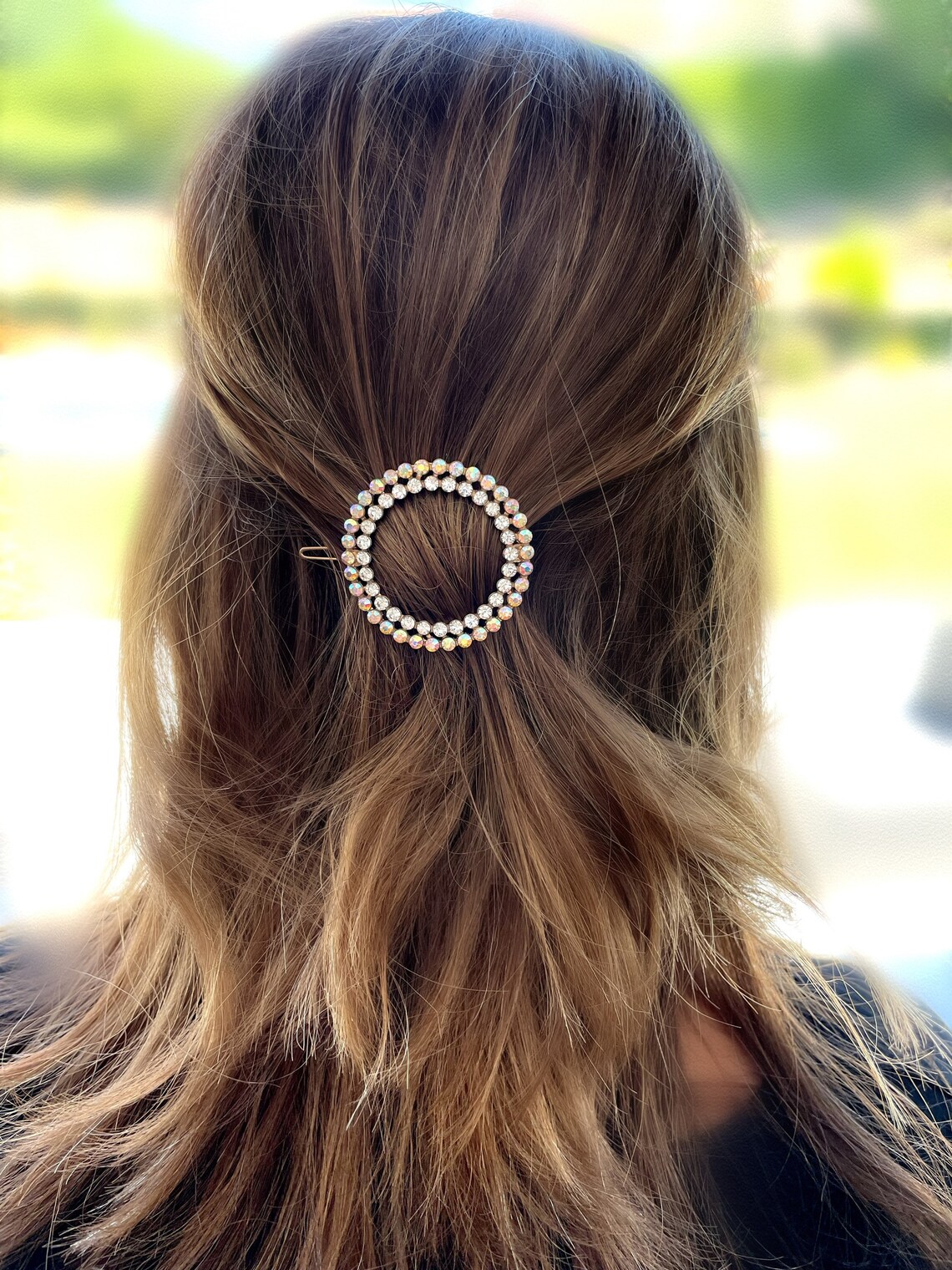 Crystal Hair Clip Round Hair Clip Simple Hair Clip Crystal Etsy UK