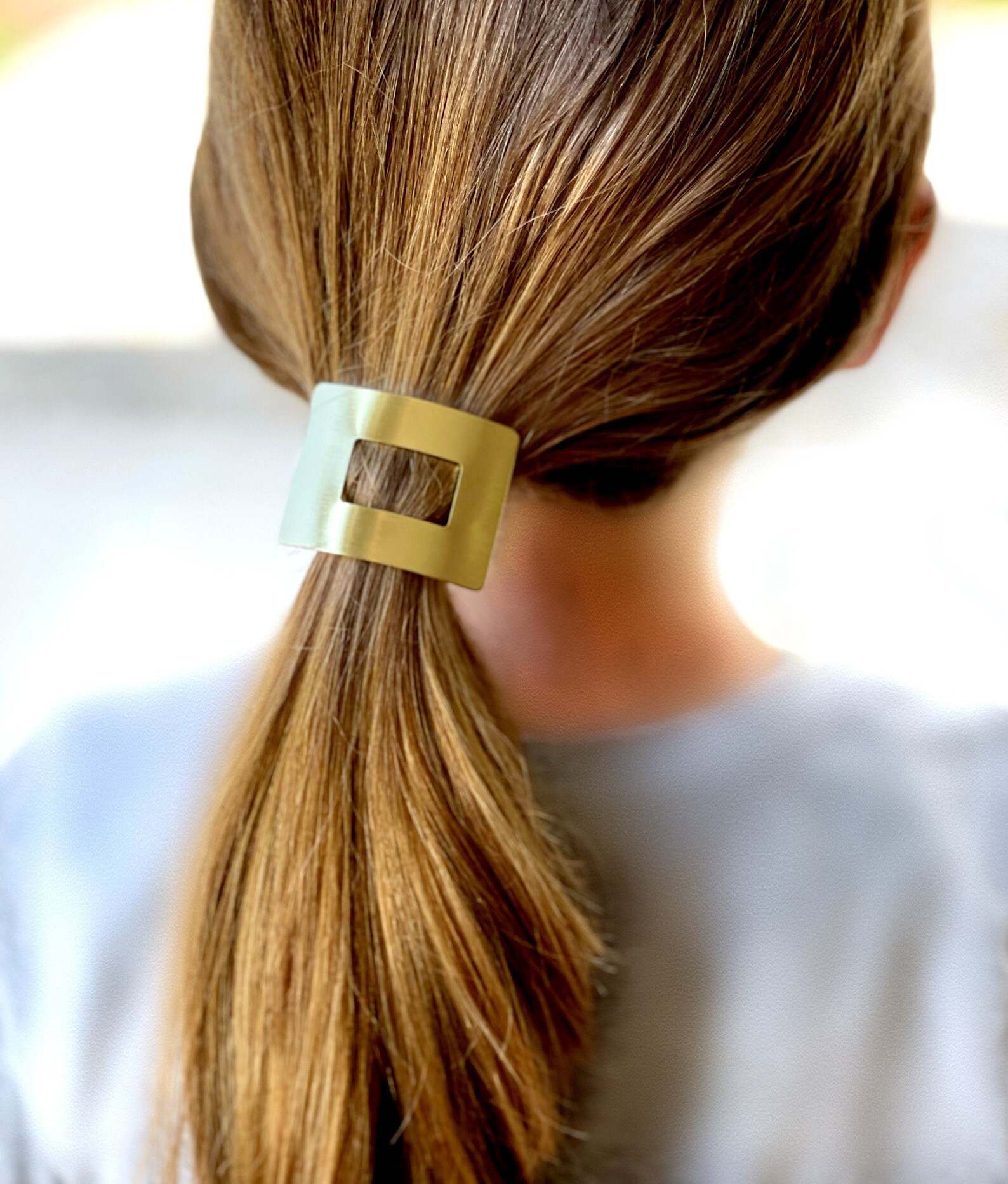 Geometric Hair Tie Metal Hair Tie Minimalist Hair Metal Etsy