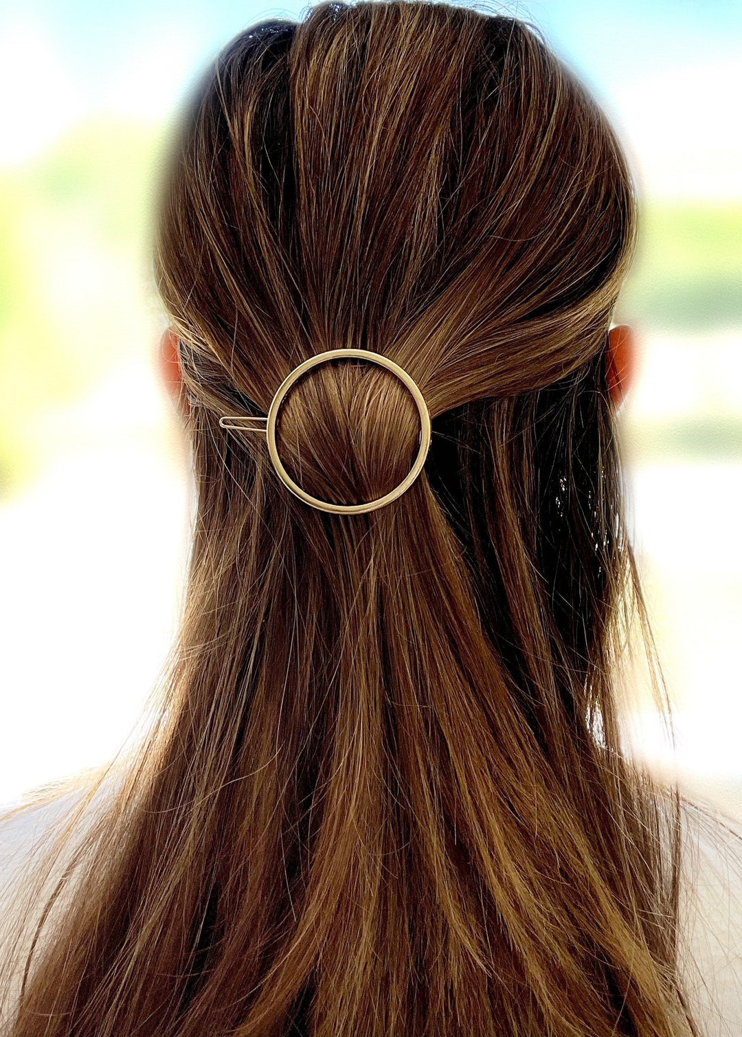 Geometric Hair Clip Round Hair Clip Gold Barrette Silver Etsy
