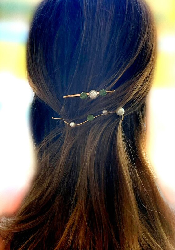 XL Pair of TWO Minimalist Hair Pins Hair Twist Clip Etsy