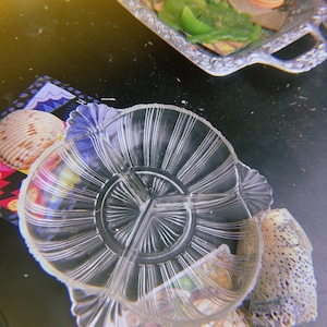 Vintage Glass Offering Bowl, Deity Offering Altar Bowl, Deity Offering Plate, Spellwork Plate, Goddess Altar Plate With Dividers