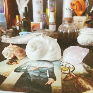 Vintage Sea Shell Altar Decor, Spell Candle Holder, Sea Witch Spellwork Tools, OceanWitchcraft Altar Tools, Sea God Offering