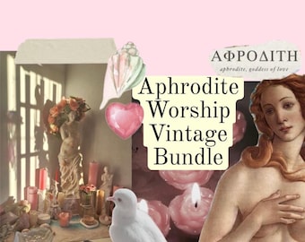 Aphrodite Worship Vintage Bundle, Vintage Witchcraft Tools, Hellenic Witch Mystery Bundle, Beginner Deity Work Kit, Vintage Love Witch Kit