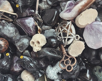 Death Witch Confetti Scoop, Hecate Confetti Scoop, Death Witch Mystery Bag, Chthonic Devotee Kit, Dark Goddess Mystery Box, Crowcore Charms