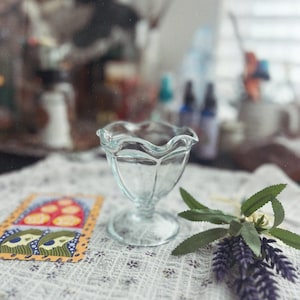 Vintage Glass Libations Cup, Ancestor Offering Bowl, Deity Offering Cup, Ancestor Offering Glass, Wine Glass For Altar