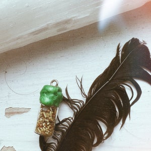 Money Drawing Spell Jar Necklace, Prosperity Car Charm, Abundance Spell Jar, Money Spell Jar, Sea Witch Sea Shell Prosperity Working