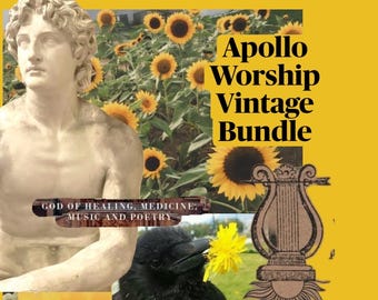 Apollo Worship Vintage Bundle, Vintage Witchcraft Tools, Hellenic Witch Mystery Bundle, Beginner Deity Work Kit, Secondhand Apollo Altar Kit