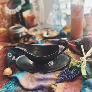 Vintage Silver Pitcher, Deity Offering Bowl, Hellenic Deity Libations, Deity Offering Cup, Deity Altar Tool, Persephone Altar Tools