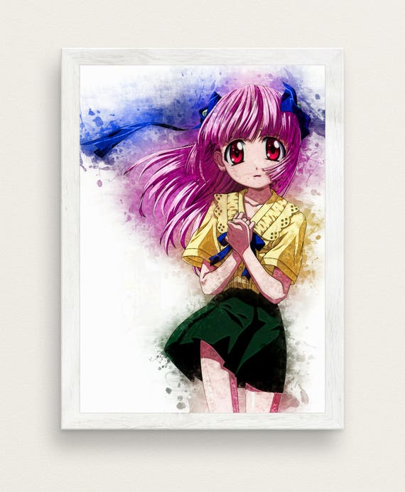 Mariko Elfen Lied Poster Anime Watercolor Art Print Lucy Nana Etsy
